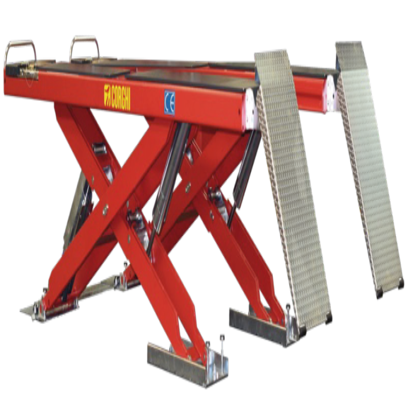 Cầu nâng cắt kéo kiểm tra góc đặt bánh xe 5,5 Tấn, lắp nổi, 3 pha, màu đỏ (bao gồm đĩa lái GC và bộ phụ kiện)