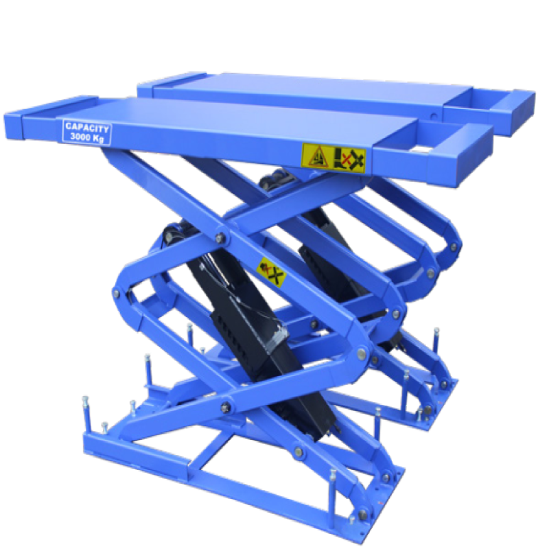 Cầu nâng cắt kéo nâng bụng 3.5 tấn, lắp chìm (3 pha, màu ghi ral7016) - Bàn nâng kéo dài