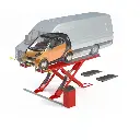Cầu nâng cắt kéo kiểm tra góc đặt bánh xe 4,3 Tấn, lắp nổi, 3 pha, màu đỏ (bao gồm đĩa lái Trung Quốc và bộ phụ kiện)